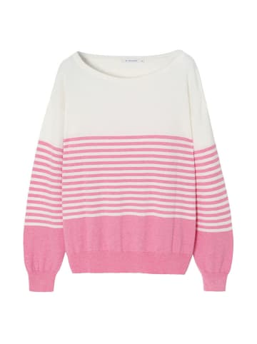 TATUUM Pullover in Weiß/ Pink