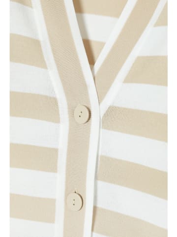 TATUUM Cardigan "Malio" in Beige/ Weiß