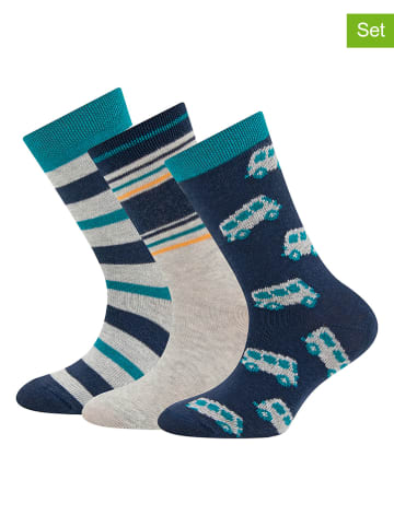 ewers 3er-Set: Socken in Dunkelblau/ Grau
