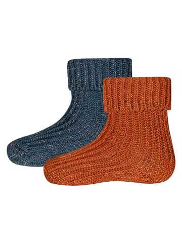 ewers 2er-Set: Socken in Orange/ Blau