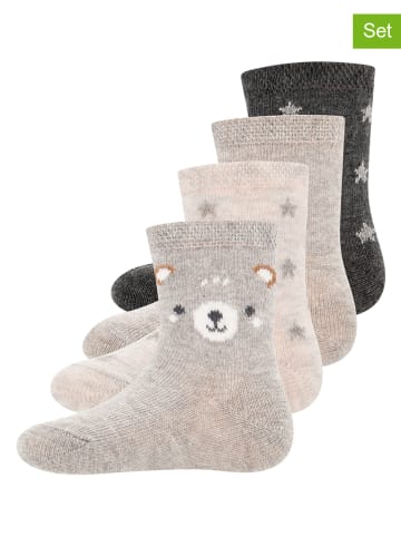 ewers 4er-Set: Socken in Grau/ Dunkelblau