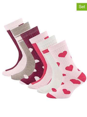 ewers 6er-Set: Socken in Rot/ Rosa