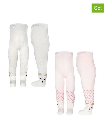 ewers 2er-Set: Strumpfhosen in Weiß/ Rosa