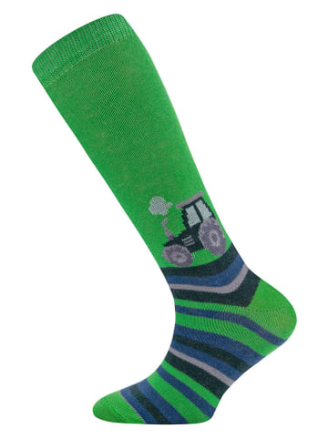 ewers 2er-Set: Kniestrümpfe "Trecker" in Dunkelblau/ Grün
