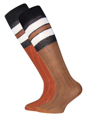 ewers 2er-Set: Kniestrümpfe in Hellbraun/ Orange