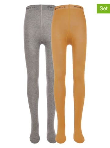 ewers Rajstopy (2 pary) w kolorze szaro-żółtym