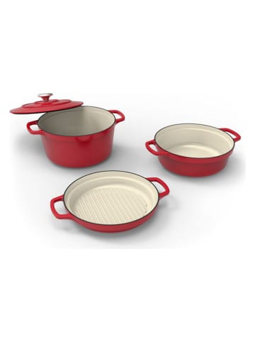 Brandt 8-delige kookgereiset ''Milano'' rood - Ø 25 cm