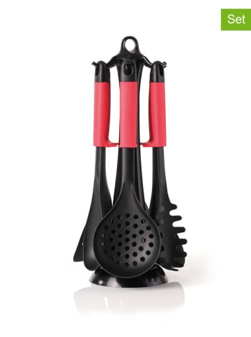 Brandt 6-delige keukenhulpjesset zwart/roze - (H)39 cm