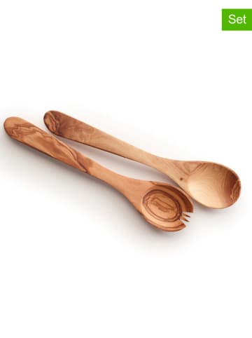 Brandt Sztućce sałatkowe (2 szt.) w kolorze jasnobrązowym - dł. 31 cm