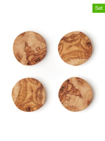 Brandt Podkładki (4 szt.) w kolorze jasnobrązowym - Ø 9 cm