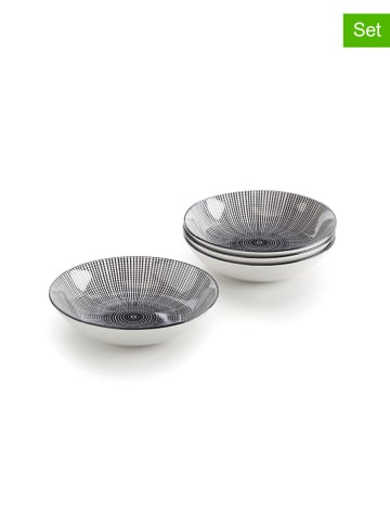 Brandt Talerze głębokie (4 szt.) w kolorze biało-czarnym - Ø 20 cm