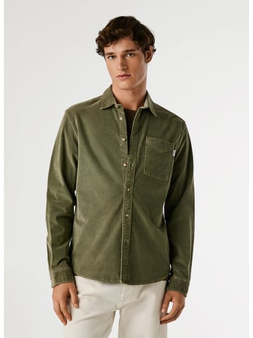 Pepe Jeans Koszula sztruksowa "Clayton" w kolorze khaki