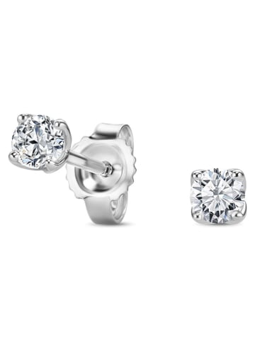 Revoni Witgouden oorstekers met diamanten