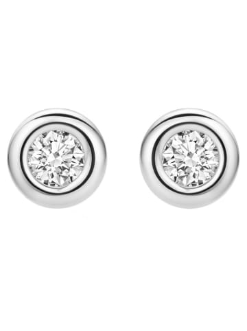 Revoni Witgouden oorstekers met diamanten