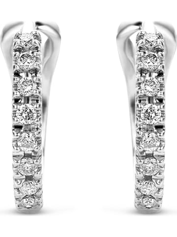 Revoni Witgouden creolen met diamanten