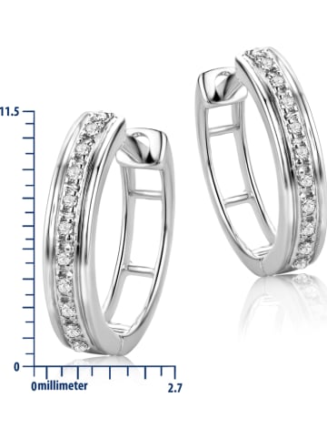 Revoni Witgouden creolen met diamanten