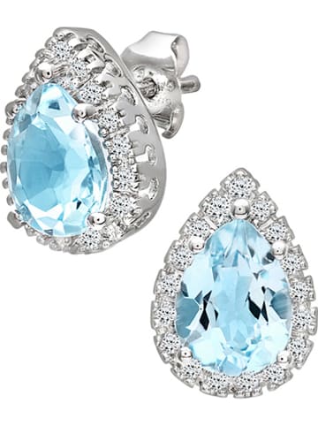 Revoni Witgouden oorstekers met diamanten