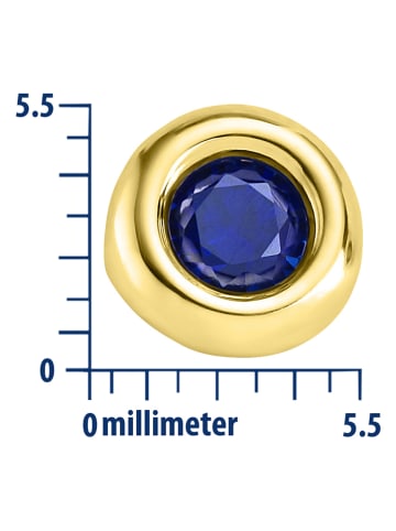 Diamant Exquis Złote kolczyki-wkrętki z szafirami
