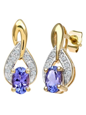 Revoni Witgouden oorstekers met diamanten