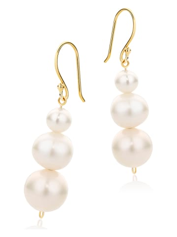 Diamant Exquis Gouden oorhangers met parels