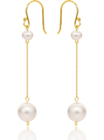 Diamant Exquis Gouden oorhangers met parels