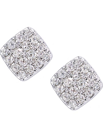 Revoni Witgouden oorstekers met diamanten