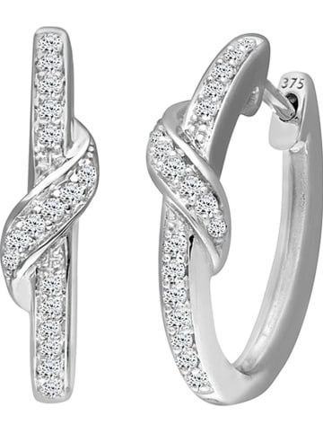 Revoni Witgouden creolen met diamanten