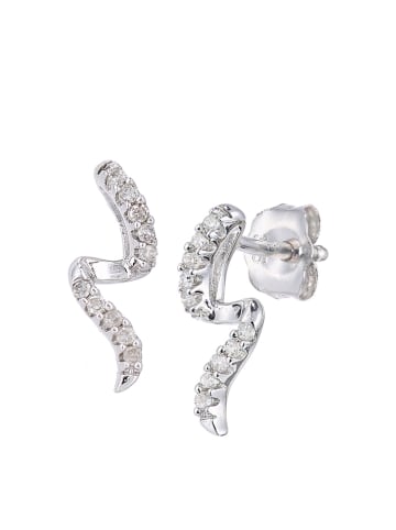 Revoni Witgouden oorstekers met diamanten