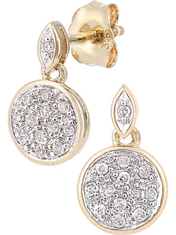 Revoni Gouden oorstekers met diamanten