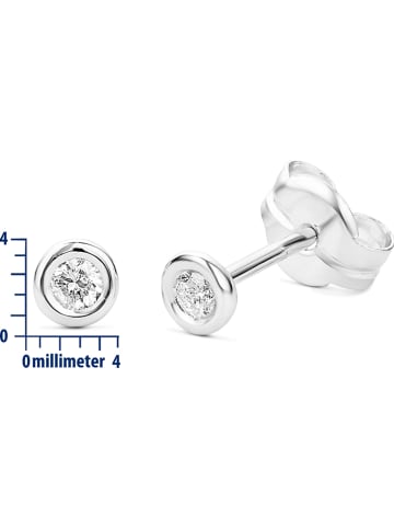 Revoni Witgouden oorstekers met diamanten