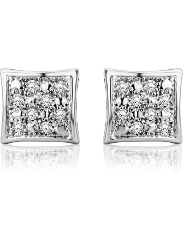 Revoni Witgouden oorstekers met diamanten