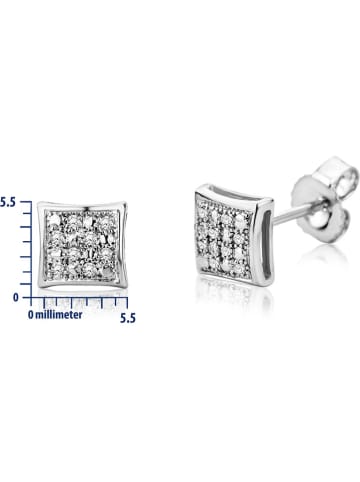 Revoni Witgouden oorstekers met diamanten