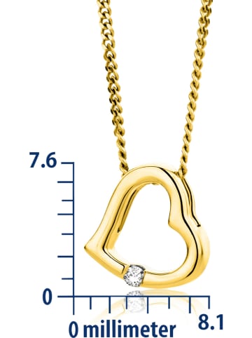 Revoni Gouden ketting met diamanten hanger - (L)45 cm