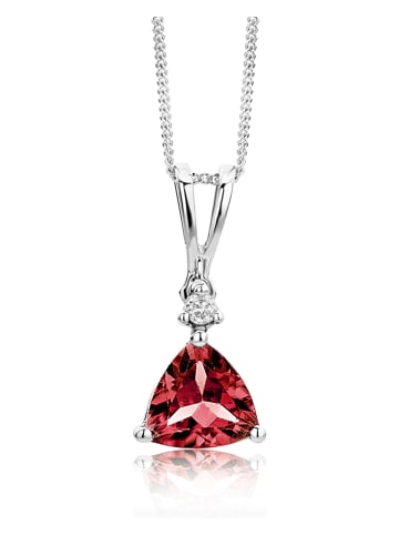 Diamant Exquis Witgouden ketting met diamanten hanger - (L)45 cm