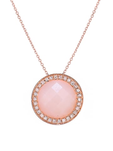 Revoni Roségold-Halskette mit Diamanten und Opal - (L)40 cm