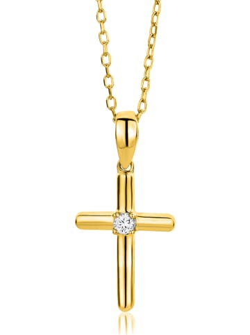 Revoni Złoty naszyjnik z diamentową zawieszką - dł. 45 cm