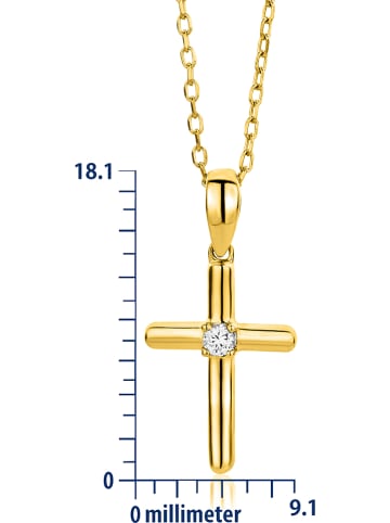 Revoni Złoty naszyjnik z diamentową zawieszką - dł. 45 cm