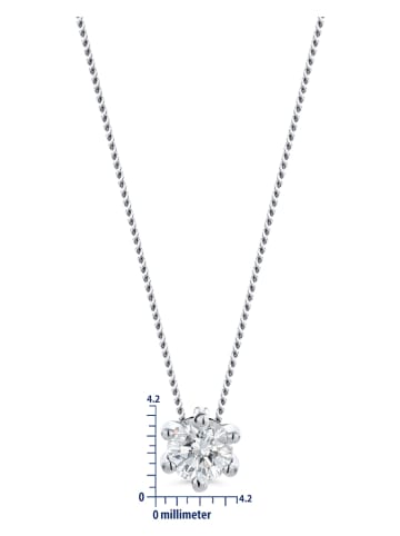 Revoni Witgouden ketting met diamant - (L)45 cm
