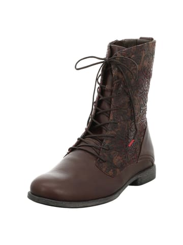 Think! Skórzane botki w kolorze brązowym