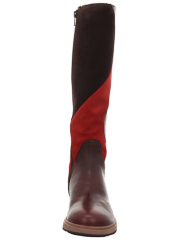 Think! Leren laarzen "Cogita" bruin/rood