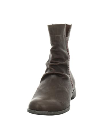 Think! Skórzane botki w kolorze brązowym