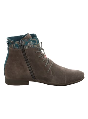 Think! Skórzane trzewiki w kolorze szaro-turkusowym