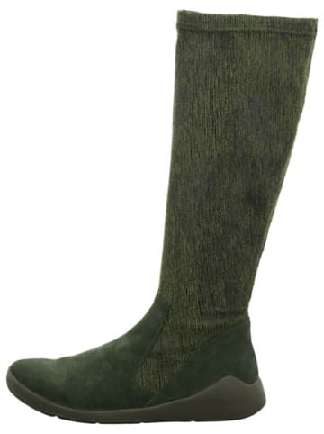 Think! Skórzane kozaki "Duene" w kolorze zielonym