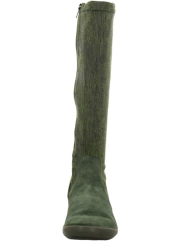 Think! Skórzane kozaki "Duene" w kolorze zielonym