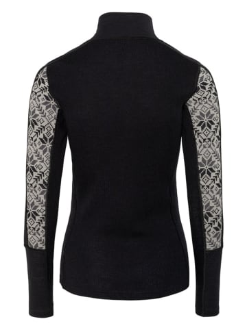 KARI TRAA Merinowoll-Thermounterhemd "Anna" in Schwarz/ Grau