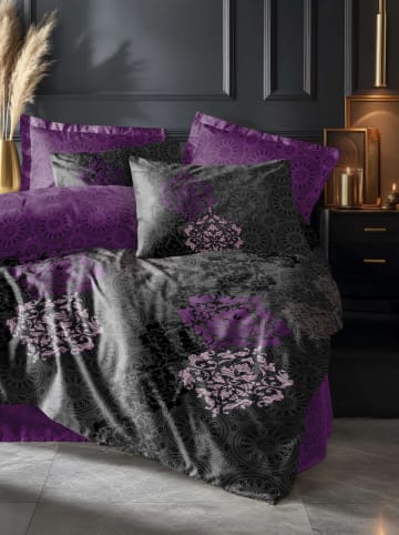 Mijolnir Komplet pościeli satynowej "Leylazar" w kolorze szaro-fioletowym