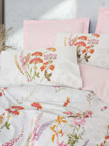 Mijolnir Komplet pościeli renforcé "Lilura" w kolorze biało-jasnoróżowym