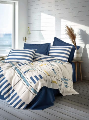 Mijolnir Komplet pościeli renforcé "Lunox" w kolorze granatowo-białym