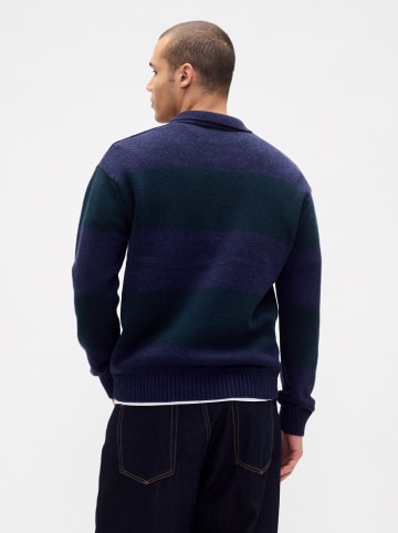 GAP Pullover in Dunkelblau/ Dunkelgrün