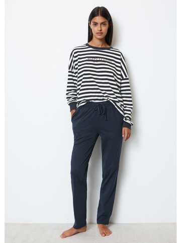 Marc O´Polo Bodywear Pyjama donkerblauw/wit